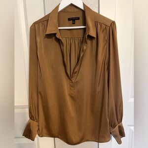 Deep V neck satin blouse